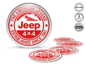 Jeep Decalcomania Cerchio Logo Etichette Silicone Pregiate